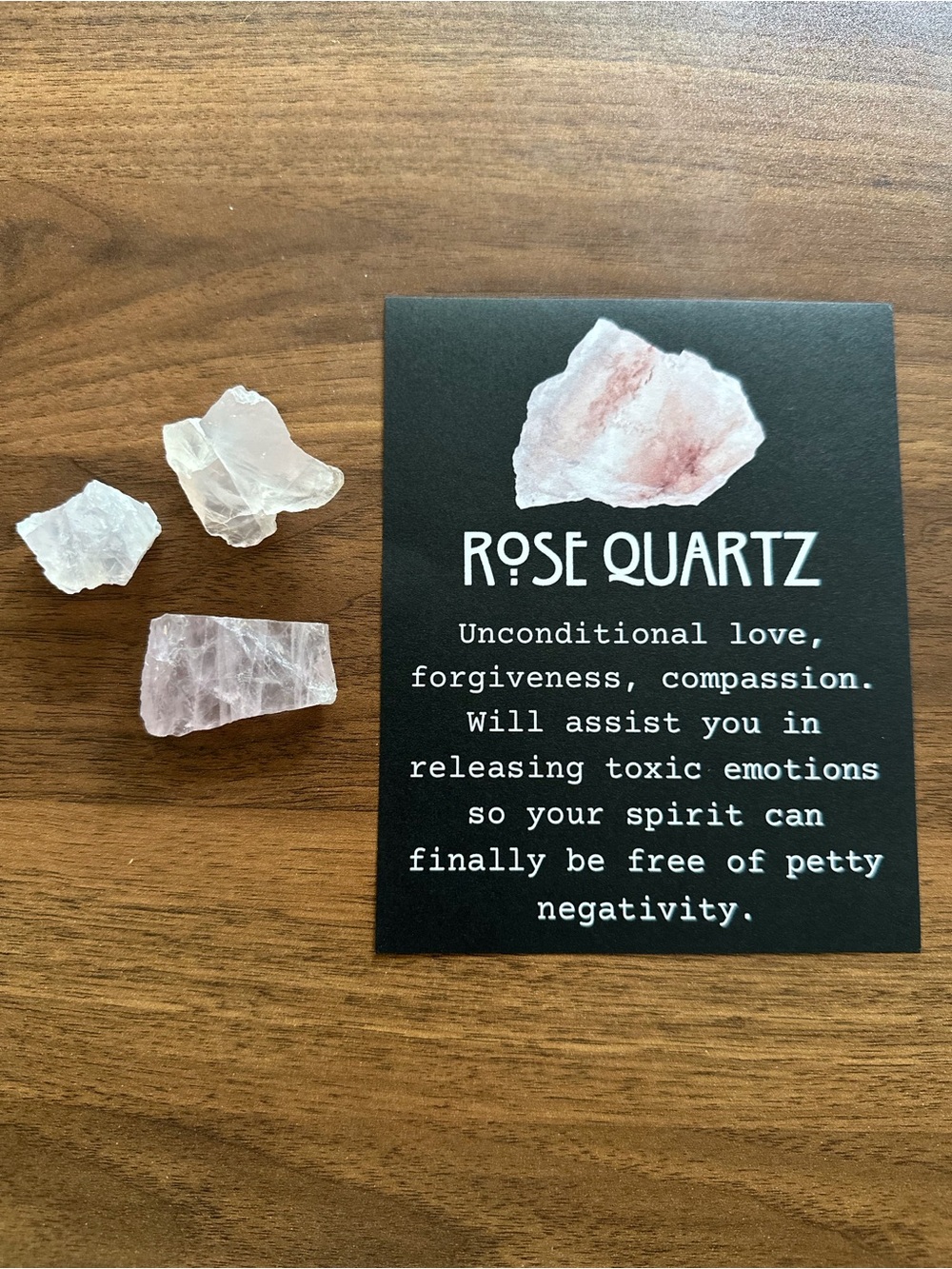 3 pcs Rose Quartz Crystal Set - Pale Pink Stones